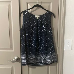 Loft Sleeveless Polka Dot Blouse